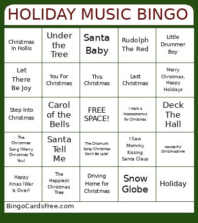 HOLIDAY MUSIC BINGO