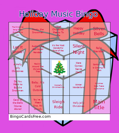 Holiday Music Bingo Card 2