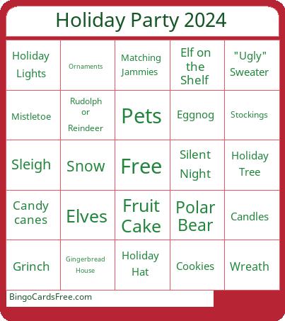 Holiday Party 2024 Bingo