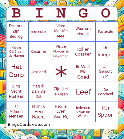 Hollandse Muziek Bingo Card