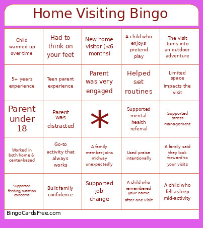 Home Visiting Bingo Card