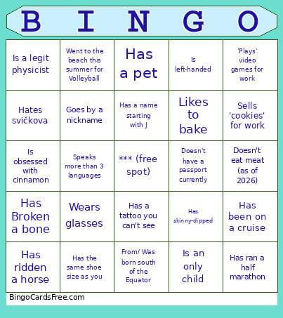 Homewarming Paerty Bingo Card