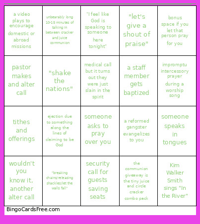 Hope Quad Bingo Card