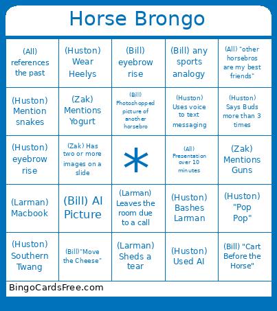 Horse Brongo Bingo