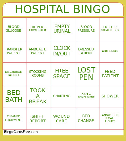 HOSPITAL Bingo Card 2