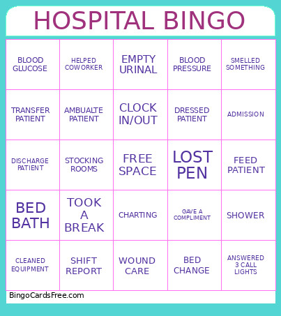 HOSPITAL Bingo Card