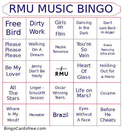 Hosts Playlist 1 Bingo Card