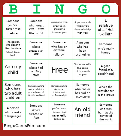 Hot Skillet Bingo Card