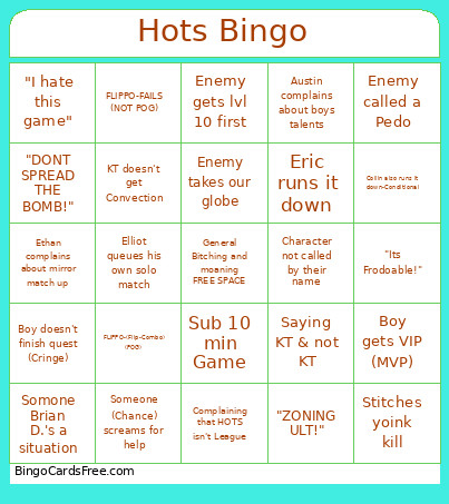 Hots Bingo Card