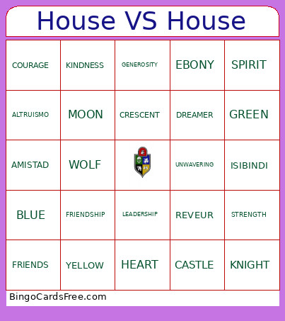 HOUSE AGAINST HOUSE Bingo Card