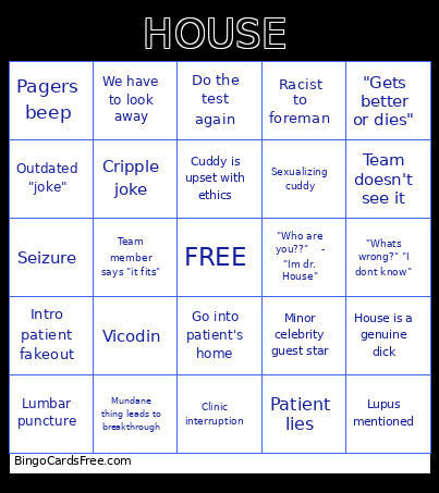 House Bingo Card 2