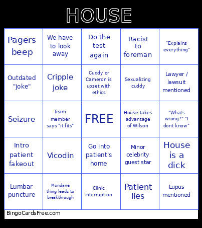 House Bingo Card