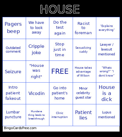 House Bingo Card