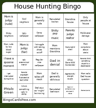 House Hunting Bingo