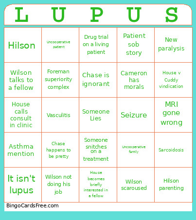 House MD Bingo Card