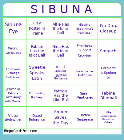 House Of Anubis Night Bingo Card 2