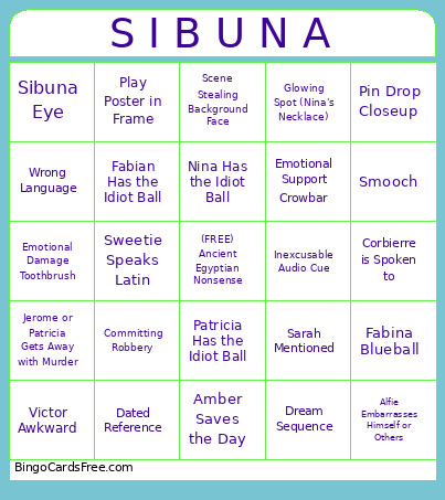 House Of Anubis Night Bingo Card
