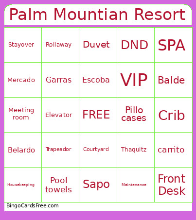 Housekeeping Week 2026 Bingo Card