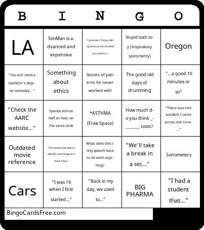 Houston Roads Bingo