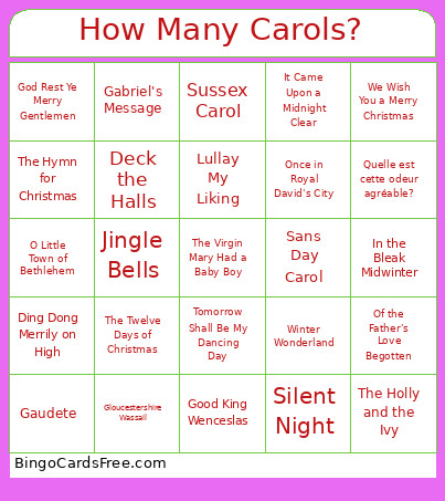How Many Carols? Bingo Card