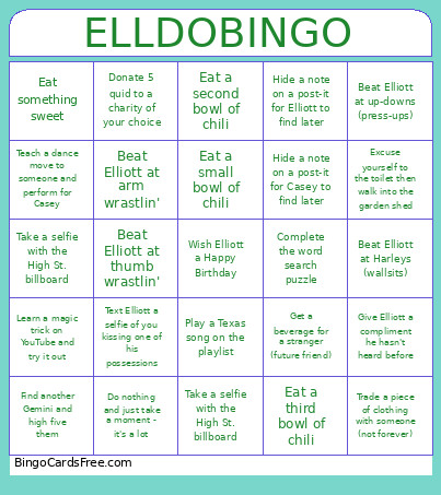 Howdy Doody Happy 40th Bingo Card