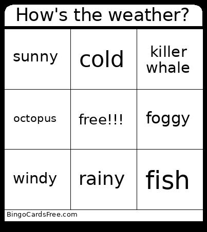 How's the weather? Bingo