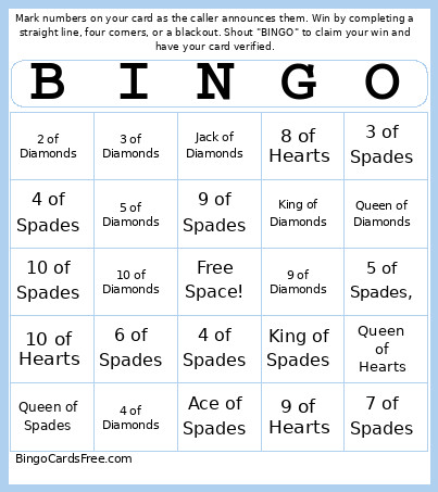 Hoy Bingo Card