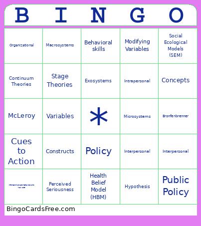 HPRB - 2/18 Bingo Card