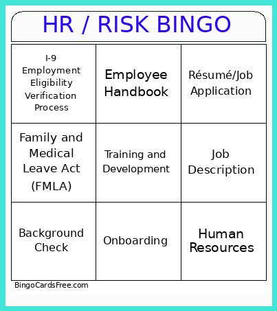 HR / RISK Bingo Card