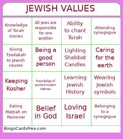 HS January 28 Bingo Card