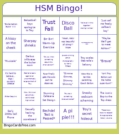 HSM ! Bingo Card