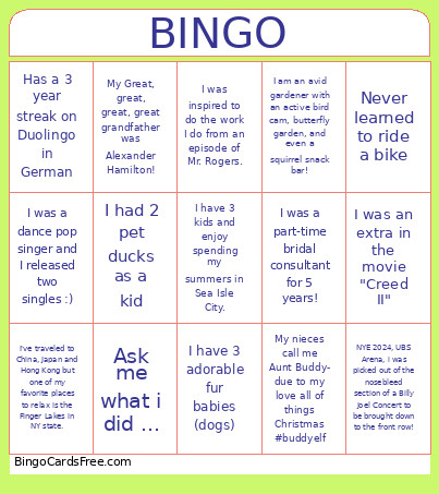 HSN DDGS Bingo Card