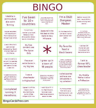 HSN Mix & Mingle Bingo Card