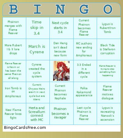 HSR Predictions 3.4 Bingo