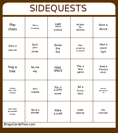 HSSQ Ooo Bingo Card
