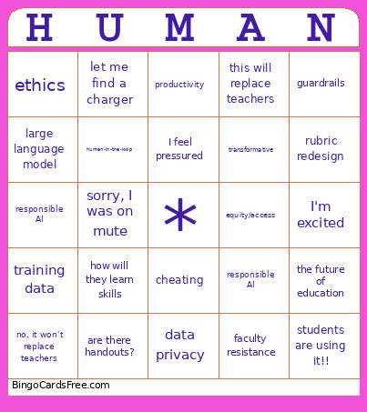 HUMAN Bingo Card