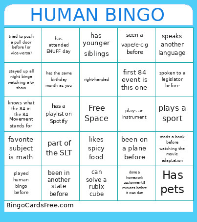 HUMAN Bingo Card