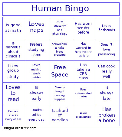 Human Bingo Card