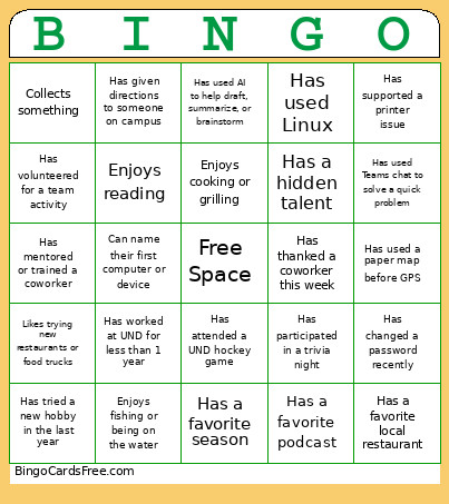 Human Bingo Card