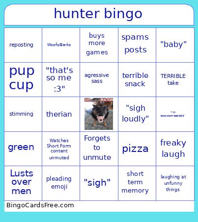 Hunter Bingo Card