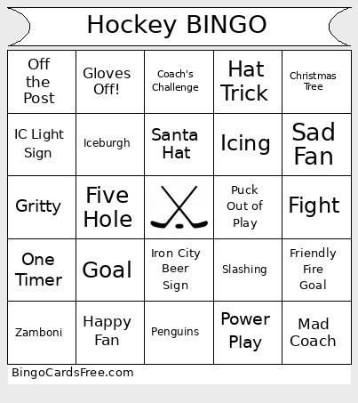 Huskies Hockey Bingo Card