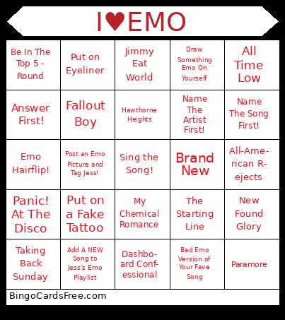 I♥EMO Bingo