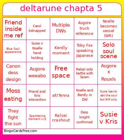 I’m Deltaruning It Bingo Card