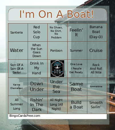 I'm On A Boat! Bingo Card