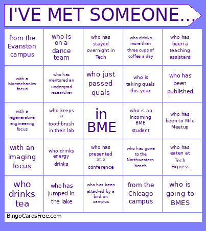 I'VE MET SOMEONE... Bingo Card