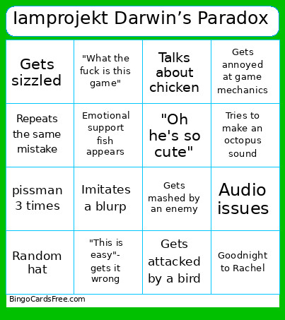 Iamprojekt Darwin’s Paradox Bingo Card