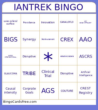 IANTREK Bingo Card