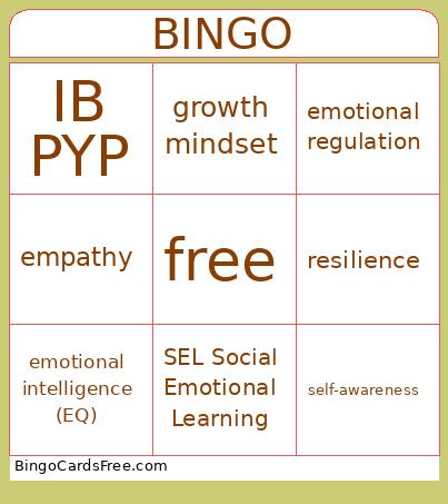 IB PYP Bingo Card