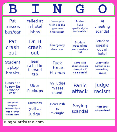 IBA Bullshit Bingo Card