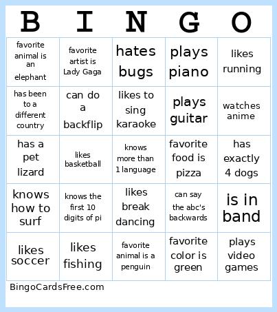 Ice Breaker Bingo